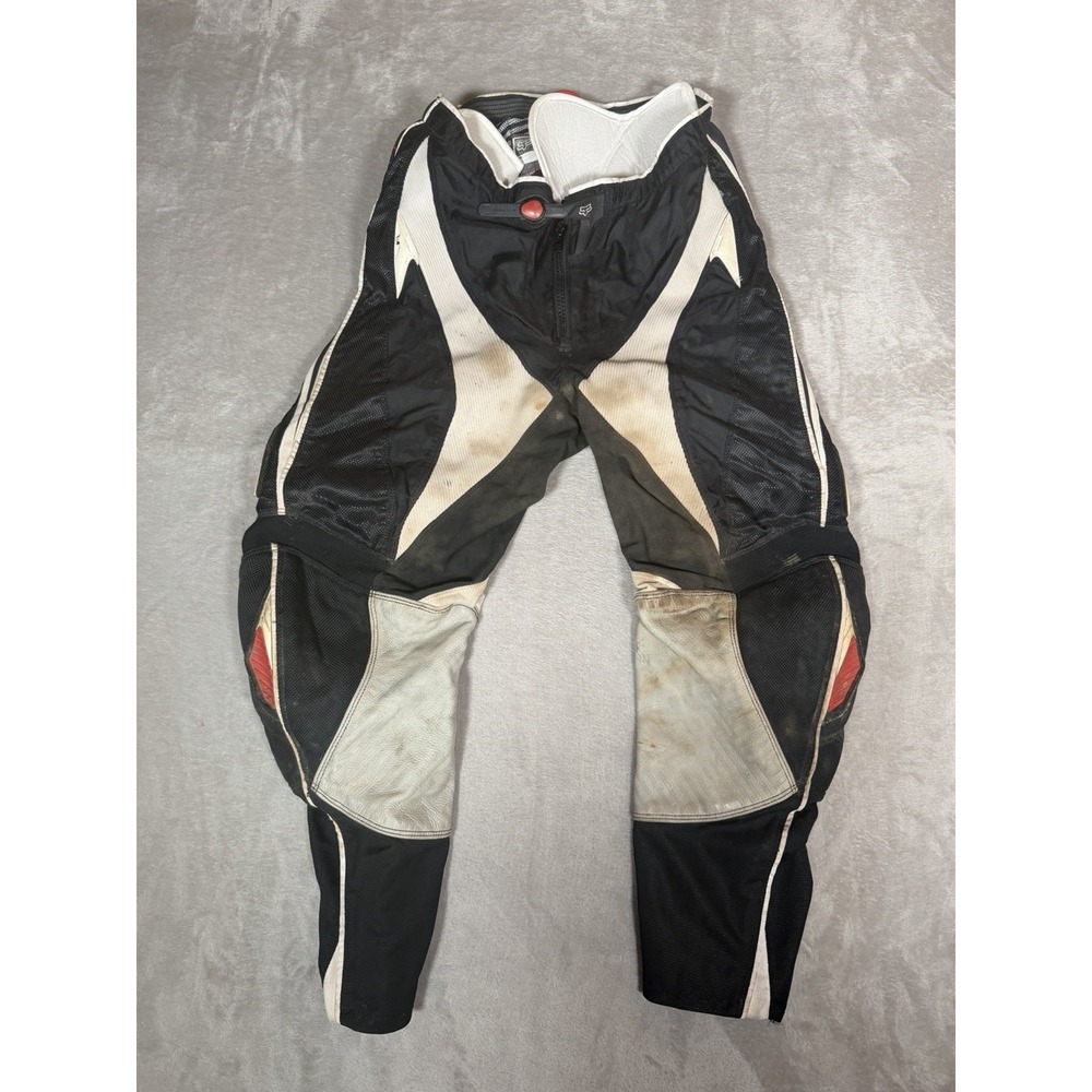 Vintage Fox Racing 360 Motocross Pants Black White Red MX Dirt Bike Y2K 28x26